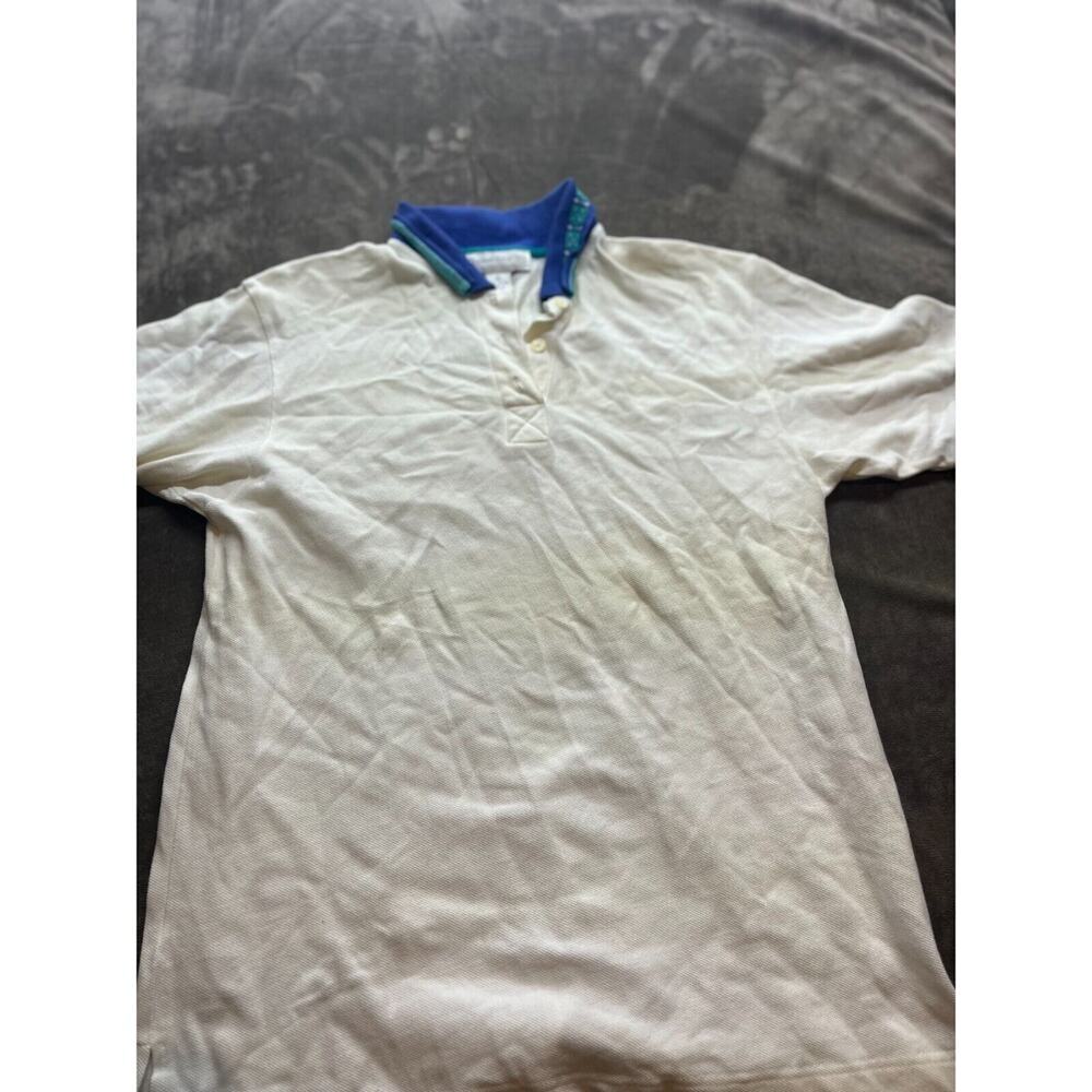 VTG Polo‎ Robert Scott White embroidered Cotton Shirt Size Large